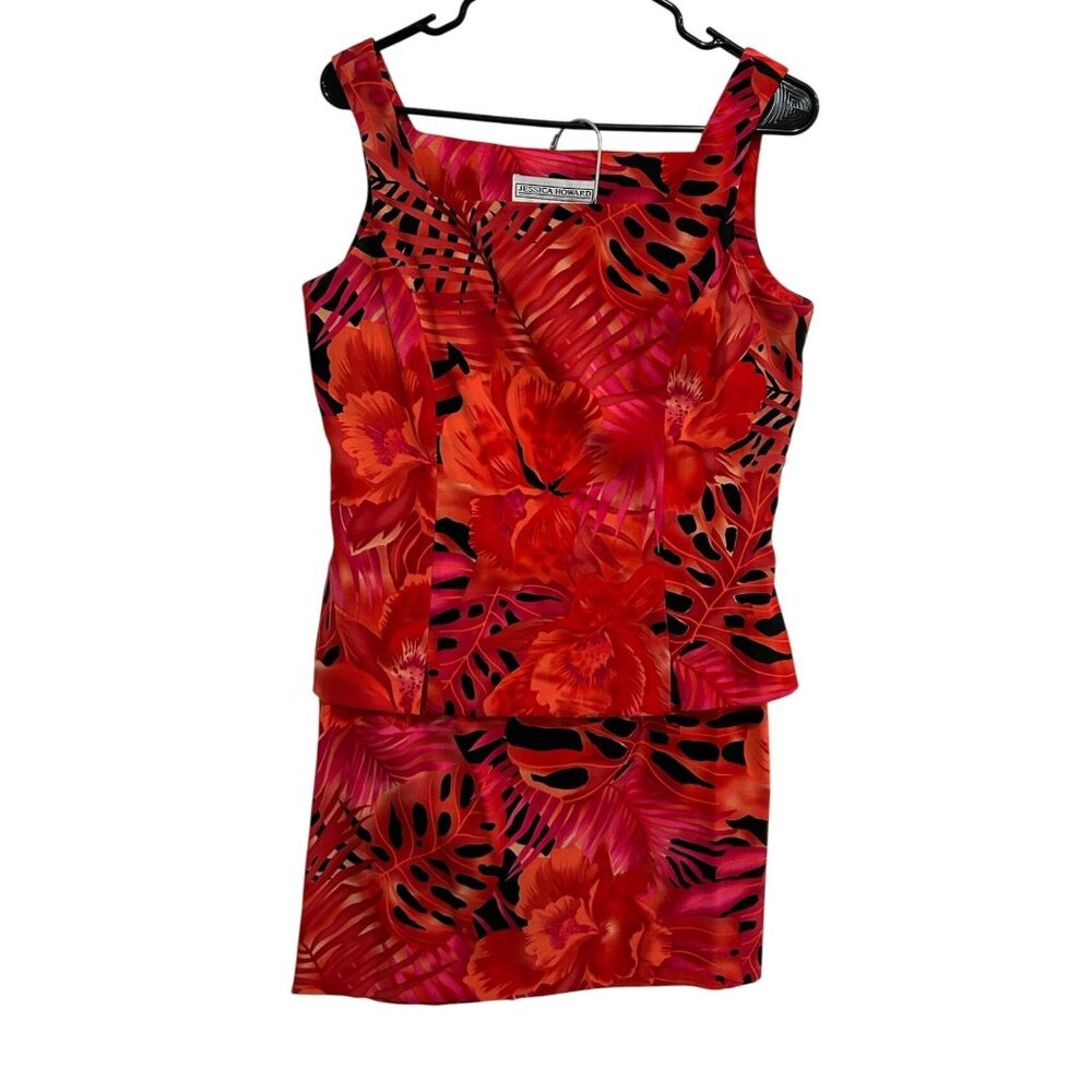 Jessica Howard 2 Piece Floral Sleeveless Dress Set Size 10